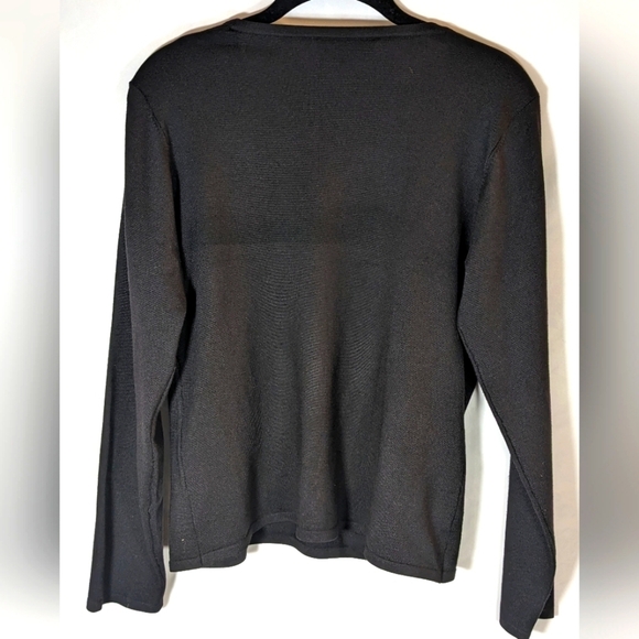 Silk Club Collection Black Long Sleeve Silk Nylon Blend Pull On Shirt Size Small - Picture 2 of 10